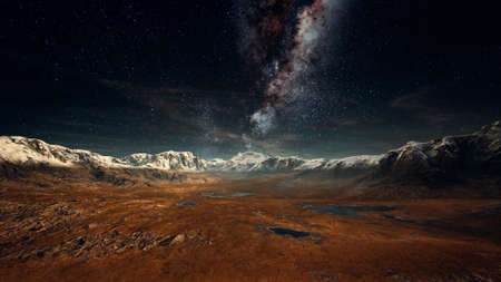 himalaya mountain with star in night time
