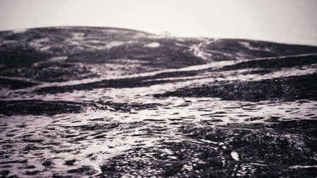 snow ice and rocks in northern landscape