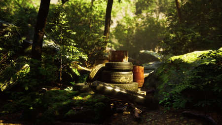 garbage dump in the woods
