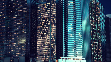 The New York City in the nightの写真素材