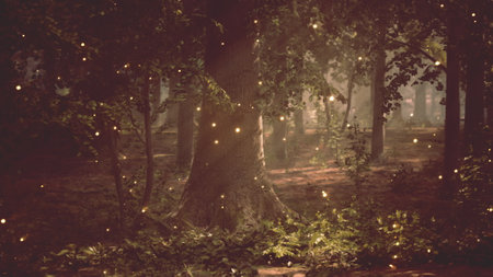 A Mesmerizing Forest Filled With Glowing Fireflies