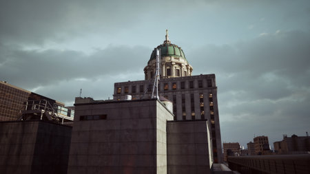 A Very Tall Building With a Dome on Topの写真素材