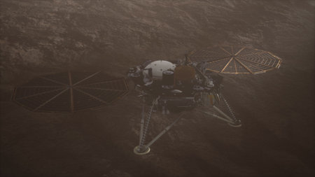Insight Mars performs its scientific investigation of the Martian surface, collecting essential data...