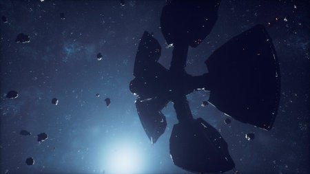 unknown UFO glides through the boundless void of outer space