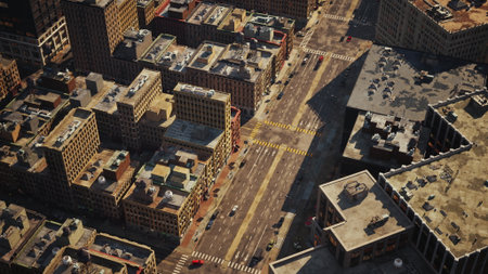 A Birds Eye View of a Bustling Cityscapeの写真素材