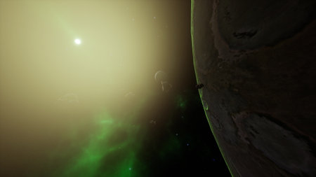 a large cluster of asteroids near an unknown planet