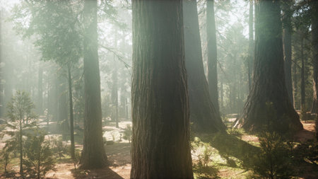 Sunlight gently filters through towering trees in a peaceful forest. The air is filled with the...