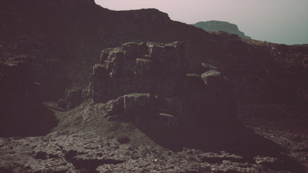 Towering Granite Peaks Over Majestic Mountain Rangeの写真素材