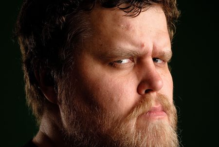 Portrait of man looking agressiveの写真素材