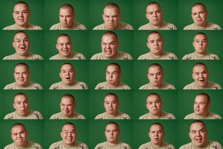 Portrait of young man (green background easy to cut off)