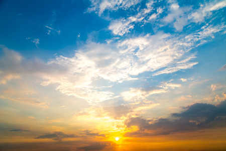Beautiful Sky at sunsetの写真素材