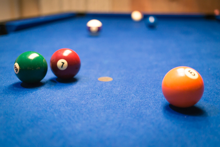 abstract blurry background of pool tableの写真素材