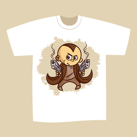 T-shirt Print Design Superhero Vector Illustrationのイラスト素材