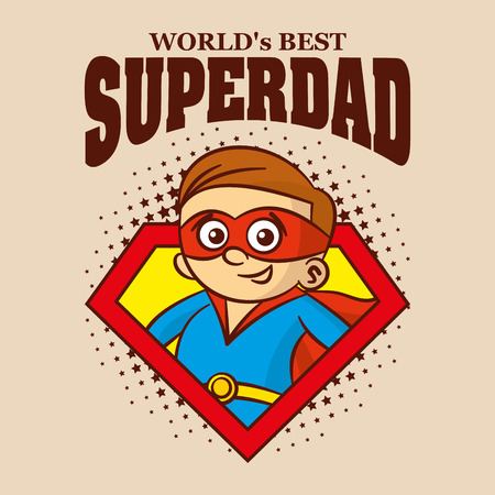 Superdad logo Cartoon character superheroのイラスト素材