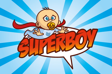 Superhero Baby Boy Vector Illustrationのイラスト素材