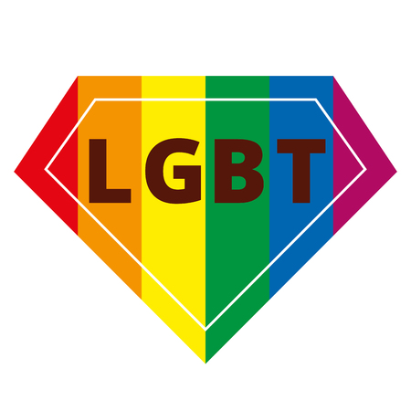 Diamond pride rainbow symbolのイラスト素材