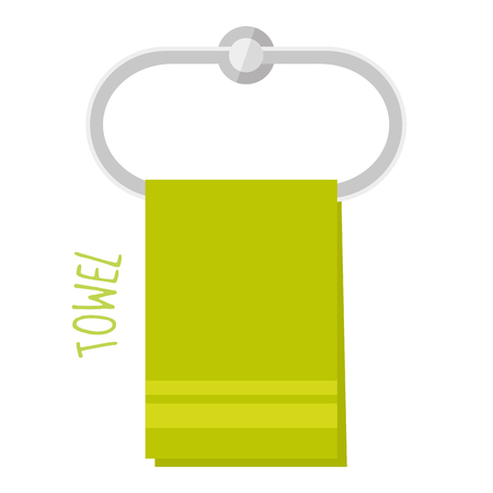 Green towel vector illustration isolated on white background.のイラスト素材