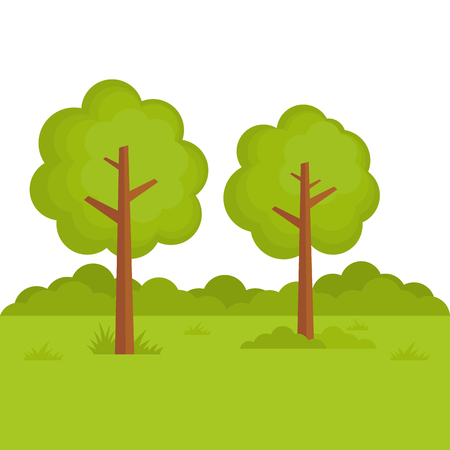 Tree Landscape Forest vector illustration isolated on white backgroundのイラスト素材