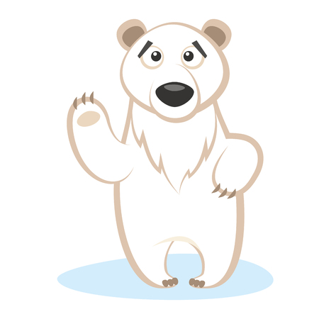 Wild animals. Polar Bear Wildlife Vector illustration isolated on white backgroundのイラスト素材