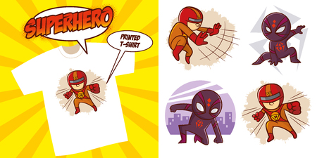 Superhero character Superheroes Set Vector illustration designのイラスト素材