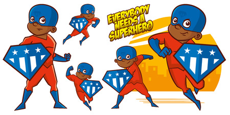 Superhero character Superheroes Set Vector illustration designのイラスト素材