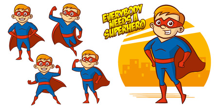 Superhero character Superheroes Set Vector illustration designのイラスト素材