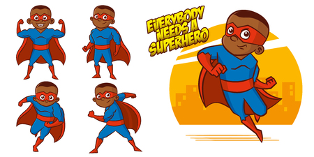 Superhero character Superheroes Set Vector illustration designのイラスト素材
