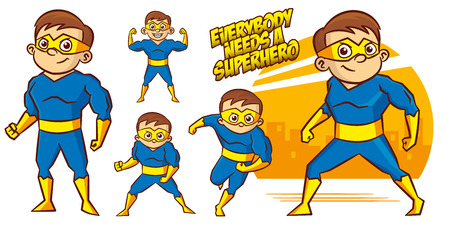 Superhero character Superheroes Set Vector illustration designのイラスト素材