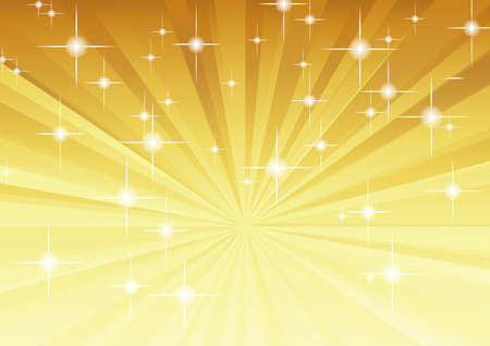Radial background (gold, star, glitter)のイラスト素材