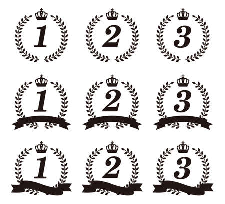 It is a ranking material of the laurel and the crown.のイラスト素材