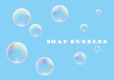 This is an illustration set of soap bubbles.のイラスト素材