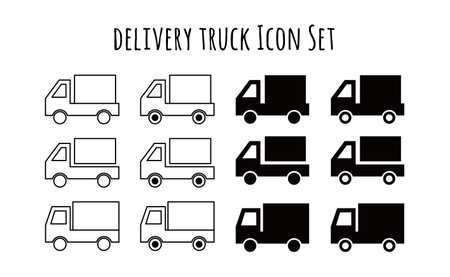 Delivery Truck Illustration Setのイラスト素材