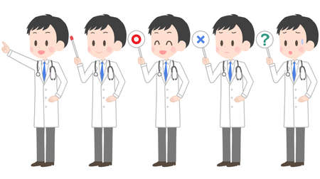 Illustration of a doctor holding a pointer etc.のイラスト素材