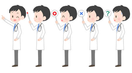 Illustration of a doctor holding a pointer etc.のイラスト素材
