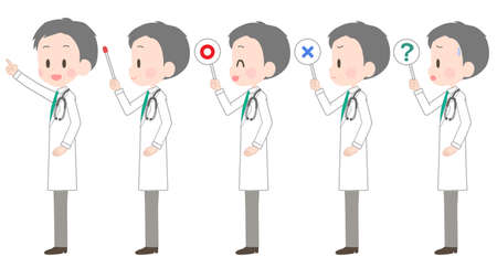 Illustration of a doctor holding a pointer etc.のイラスト素材
