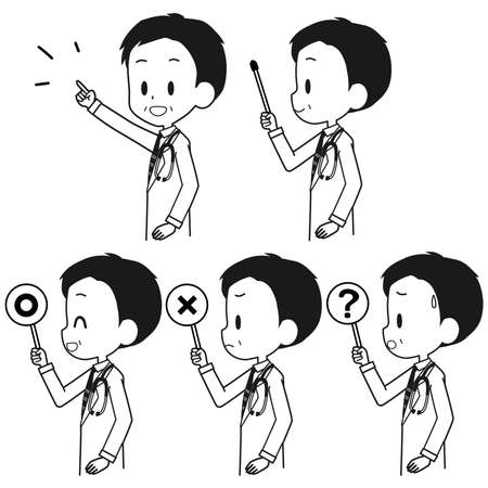 Illustration of a doctor holding a pointer etc.のイラスト素材