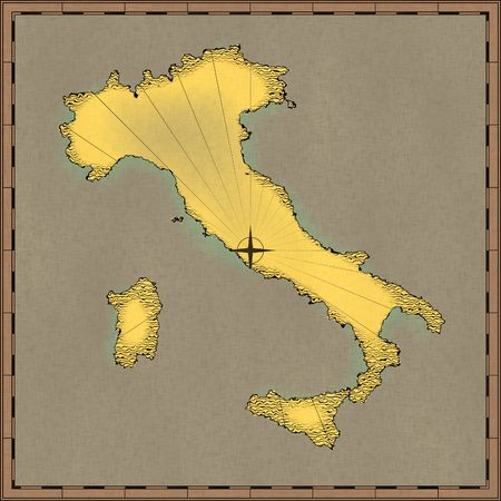 Antique map of Italy (digitally rendered)の写真素材