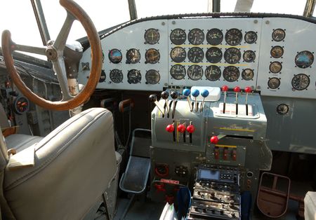 Interior cockpit of Nazi wartime airplane