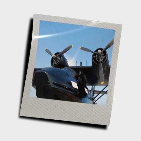 Snapshot of vintage airplane propellersの写真素材