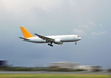 Cargo plane with motion blurの写真素材