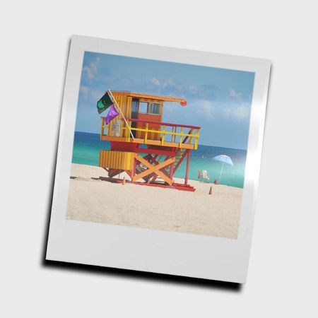 COmputer rendered slide of lifeguard towerの写真素材