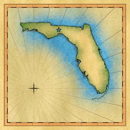 Antique map of Floridaの写真素材