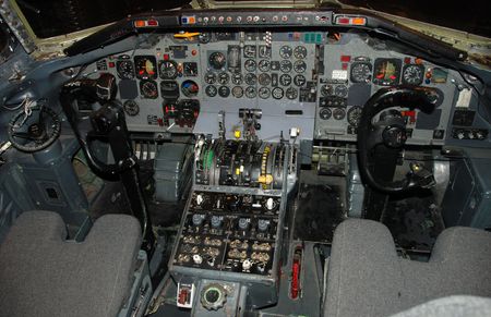 Jet airplane cockpit