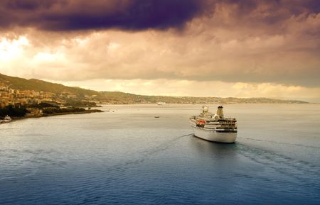 Coastline with dramatic skyの写真素材