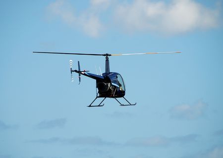 Helicopter departing