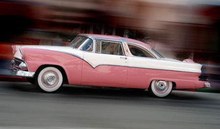 Retro pink car