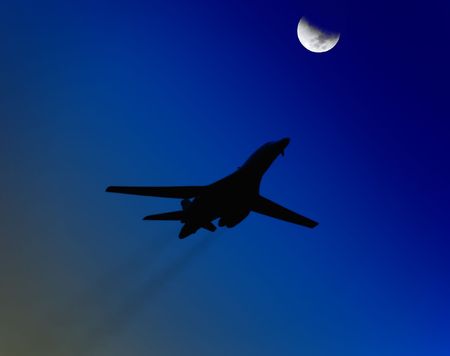 Bomber on a night missionの写真素材