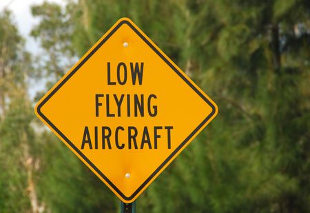 Warning for low flying airplanes                    の写真素材