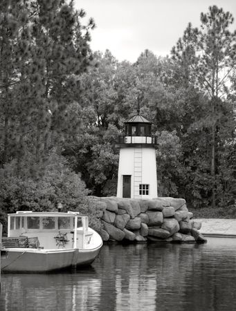 Fishing village in idyllic New Englandの写真素材