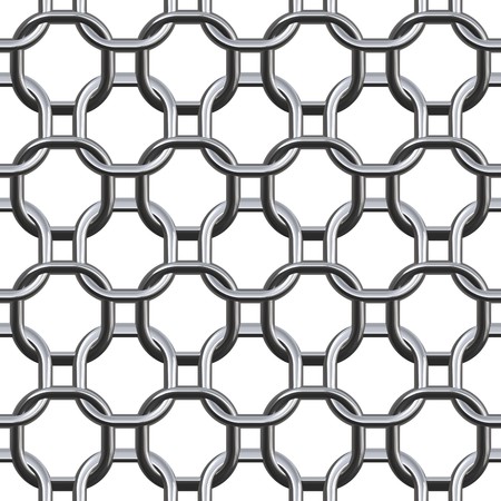 Metallic ring chain isolated on white
